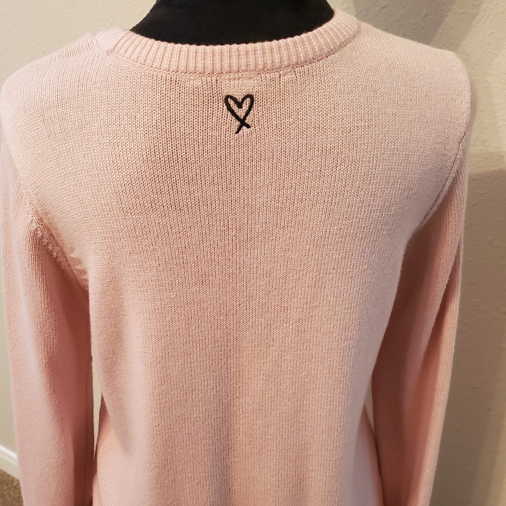 Victoria Secret women crew neck sweater "Love" pink. size M. - Picture 5 of 8